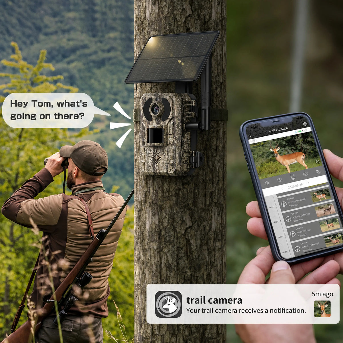 Revolutionary 4G LTE Solar-Powered Hunting Trail Camera with 2K Live Feed and Fast PIR Trigger - Ultimate Wildlife Monitoring Solution!