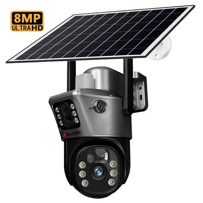 Revolutionary 8MP 4G Dual Lens Wireless Solar CCTV Camera with Motion Detection and Automatic Human Tracking