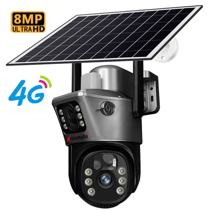 Revolutionary 8MP 4G Dual Lens Wireless Solar CCTV Camera with Motion Detection and Automatic Human Tracking