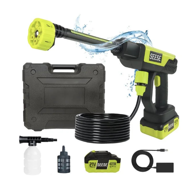 Experience Ultimate Convenience with the SEESE Cordless Pressure Washer - Your Go-To Portable Solution for Car Cleaning, Home Care, and Garden Watering!