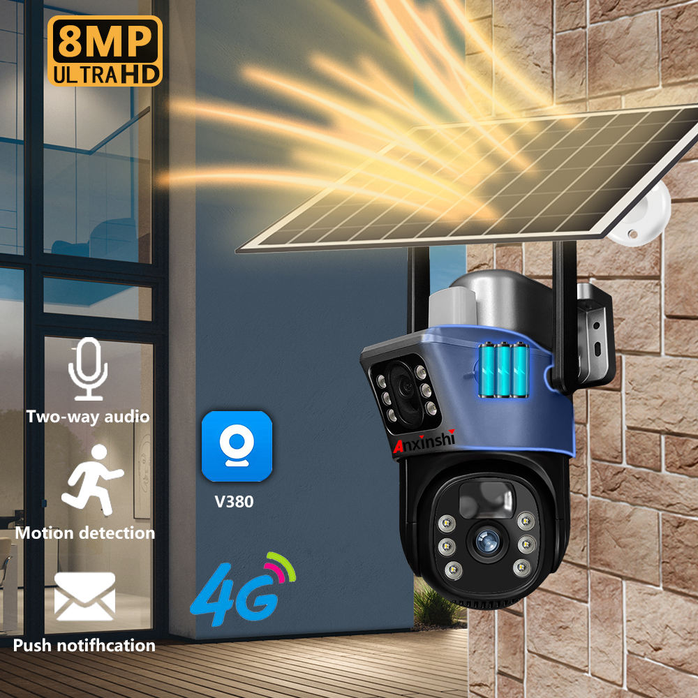 Revolutionary 8MP 4G Dual Lens Wireless Solar CCTV Camera with Motion Detection and Automatic Human Tracking
