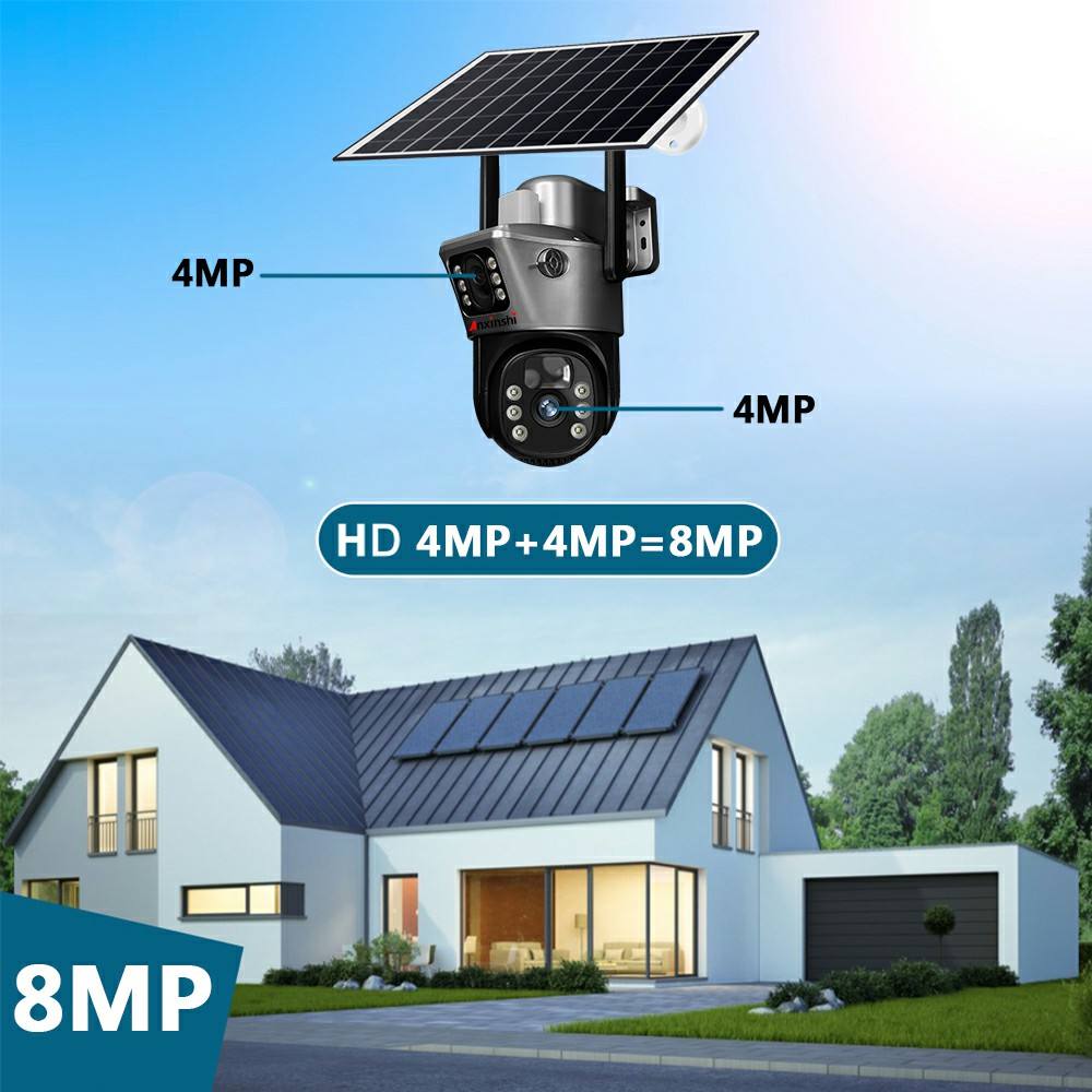 Revolutionary 8MP 4G Dual Lens Wireless Solar CCTV Camera with Motion Detection and Automatic Human Tracking